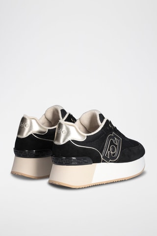 Baskets plateformes en cuir de taureau Dreamy - Noir