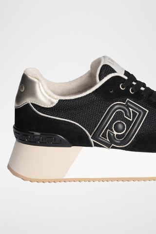 Baskets plateformes en cuir de taureau Dreamy - Noir