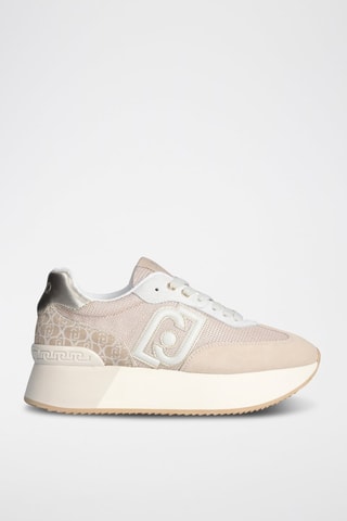 Baskets plateformes en cuir de taureau Dreamy - Beige
