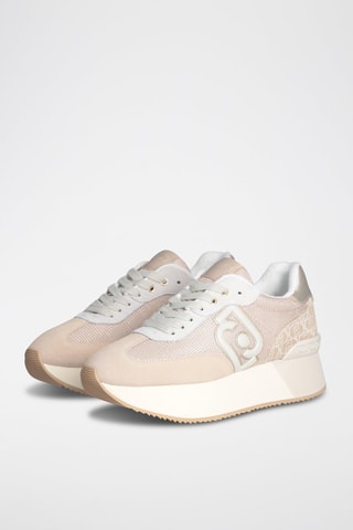Baskets plateformes en cuir de taureau Dreamy - Beige