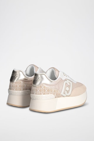 Baskets plateformes en cuir de taureau Dreamy - Beige