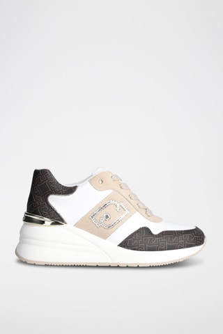 Baskets compensées en cuir Alyssa - Blanc