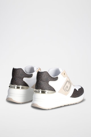 Baskets compensées en cuir Alyssa - Blanc