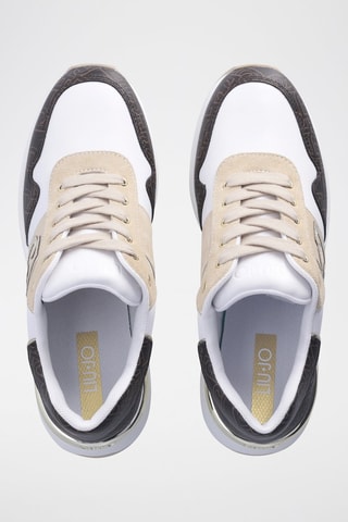 Baskets compensées en cuir Alyssa - Blanc