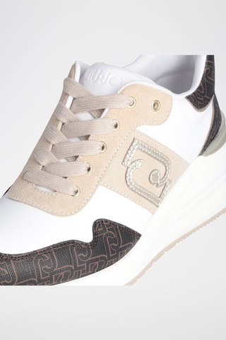 Baskets compensées en cuir Alyssa - Blanc