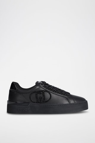 Baskets en cuir de taureau Silvia  - Noir