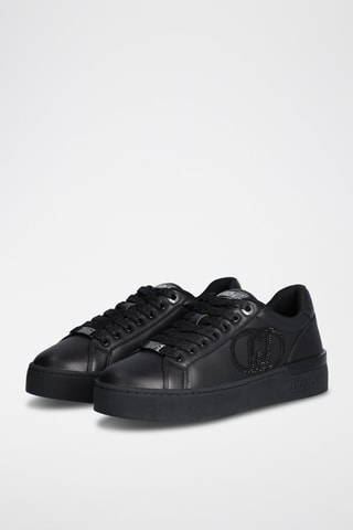 Baskets en cuir de taureau Silvia  - Noir