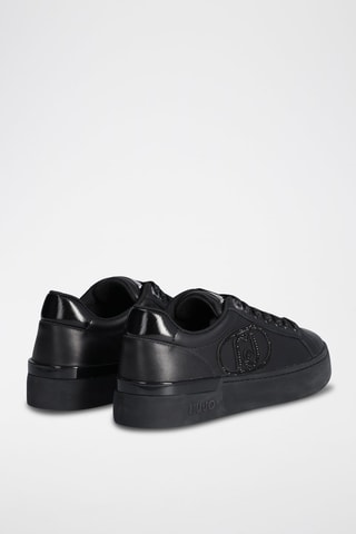 Baskets en cuir de taureau Silvia  - Noir