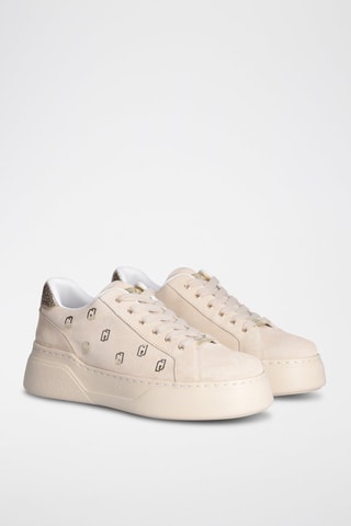 Baskets en cuir de taureau nubuck Tami - Rose poudré