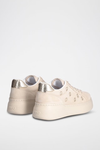 Baskets en cuir de taureau nubuck Tami - Rose poudré