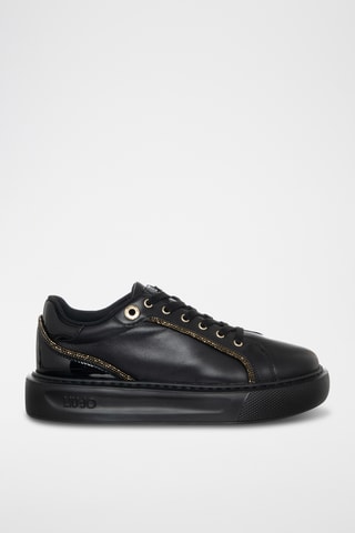 Baskets plateformes en cuir Kylie - Noir
