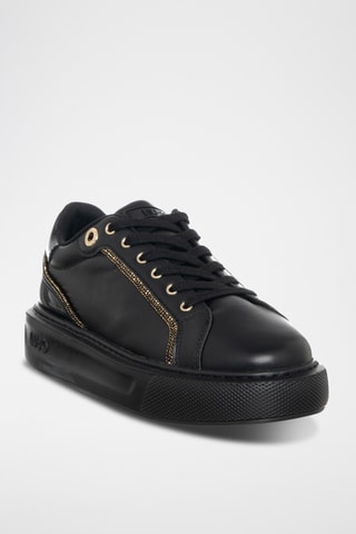 Baskets plateformes en cuir Kylie - Noir