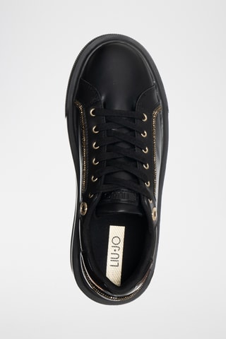 Baskets plateformes en cuir Kylie - Noir
