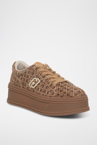 Baskets plateformes en cuir Selma - Marron
