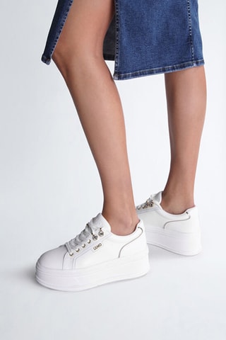 Baskets plateformes en cuir Selma - Blanc