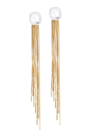 Boucles d'oreilles Faustine - Doré et blanc