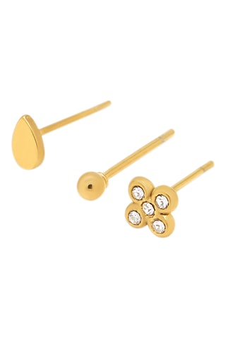 3 paires de puces Agathe - Doré