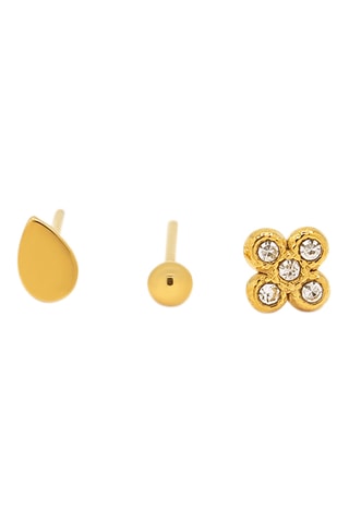 3 paires de puces Agathe - Doré