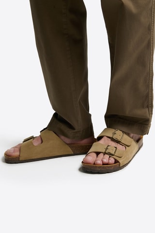 Sandales compensées en cuir - Beige