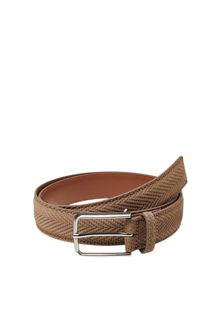 Ceinture  en croûte de cuir - Marron