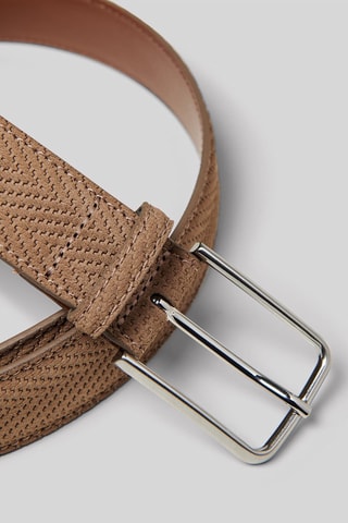 Ceinture  en croûte de cuir - Marron