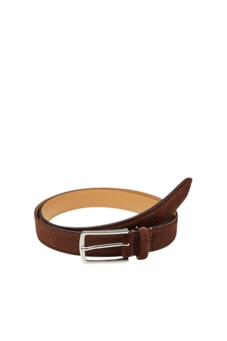 Ceinture en croûte de cuir - Marron