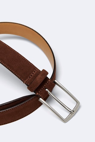 Ceinture en croûte de cuir - Marron