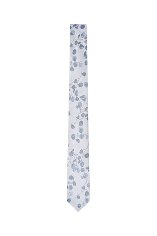 Cravate en soie - Blanc et bleu