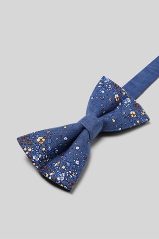 Nœud papillon en lin - Bleu