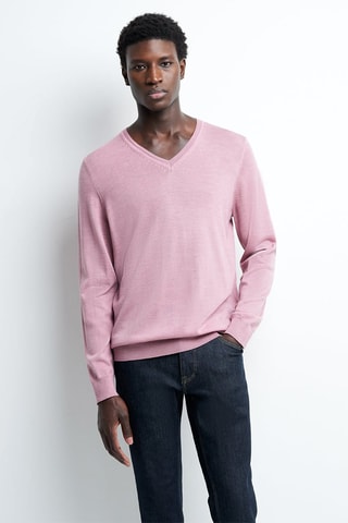 Pull en laine mérinos - Rose