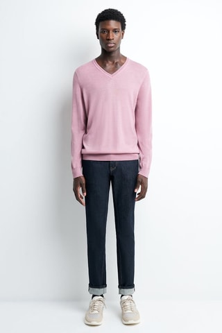 Pull en laine mérinos - Rose