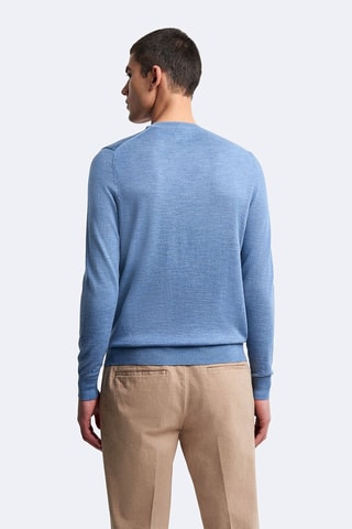 Pull en laine mérinos - Bleu