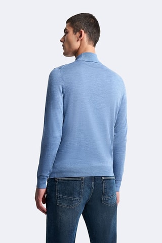 Pull en laine mérinos - Bleu