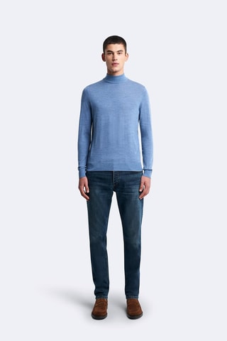 Pull en laine mérinos - Bleu