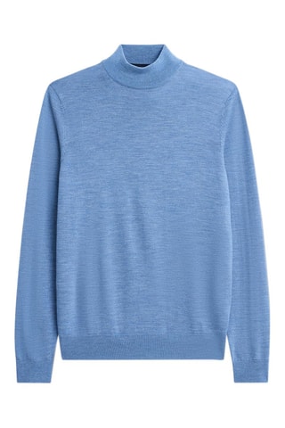 Pull en laine mérinos - Bleu