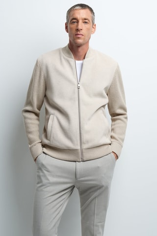 Cardigan zippé  - Ecru
