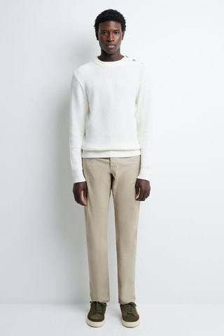 Pantalon regular - Beige