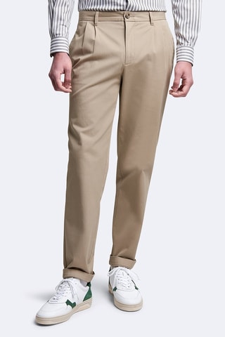 Pantalon regular - Beige