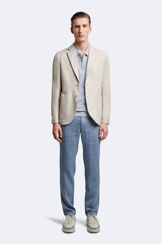 Veste de costume slim en lin - Beige