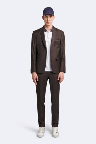 Veste de costume en laine - Marron