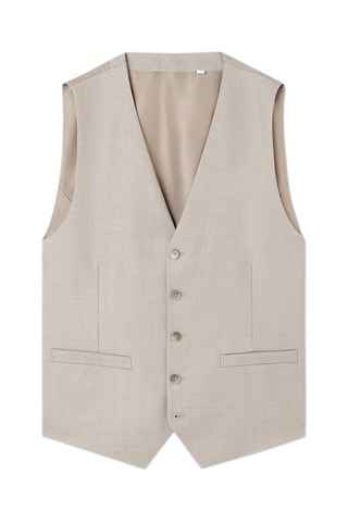 Gilet de costume en laine - Beige