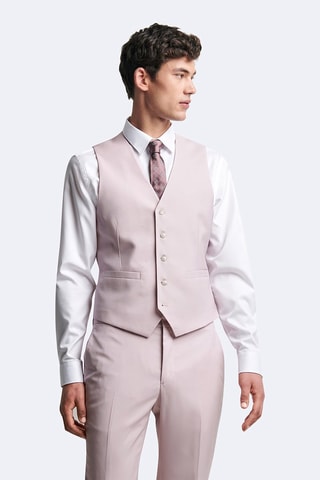 Gilet de costume en laine - Rose