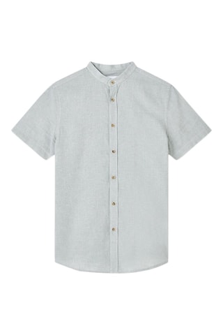 Chemise slim en lin - Vert amande