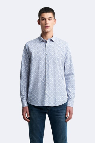 Chemise slim - Bleu et blanc