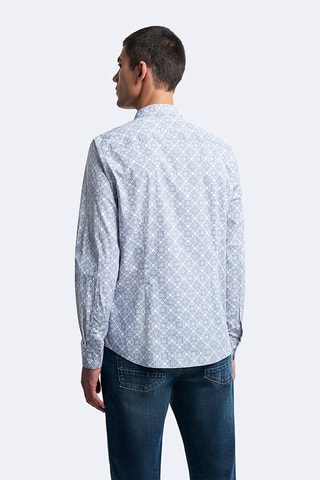 Chemise slim - Bleu et blanc