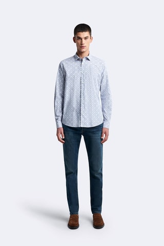 Chemise slim - Bleu et blanc
