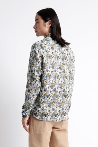 Chemise slim en lin - Multicolore