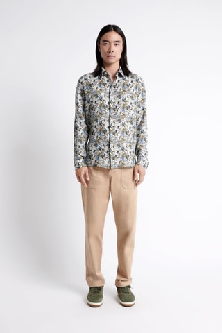 Chemise slim en lin - Multicolore