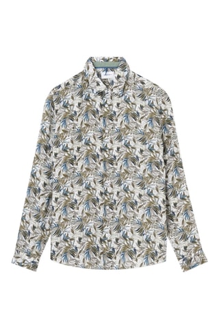 Chemise slim en lin - Multicolore