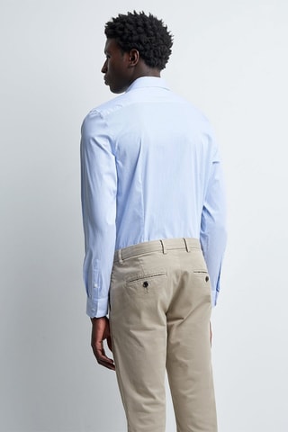 Chemise slim - Blanc et bleu